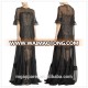 nice design women black short sleeve chiffon evening gown